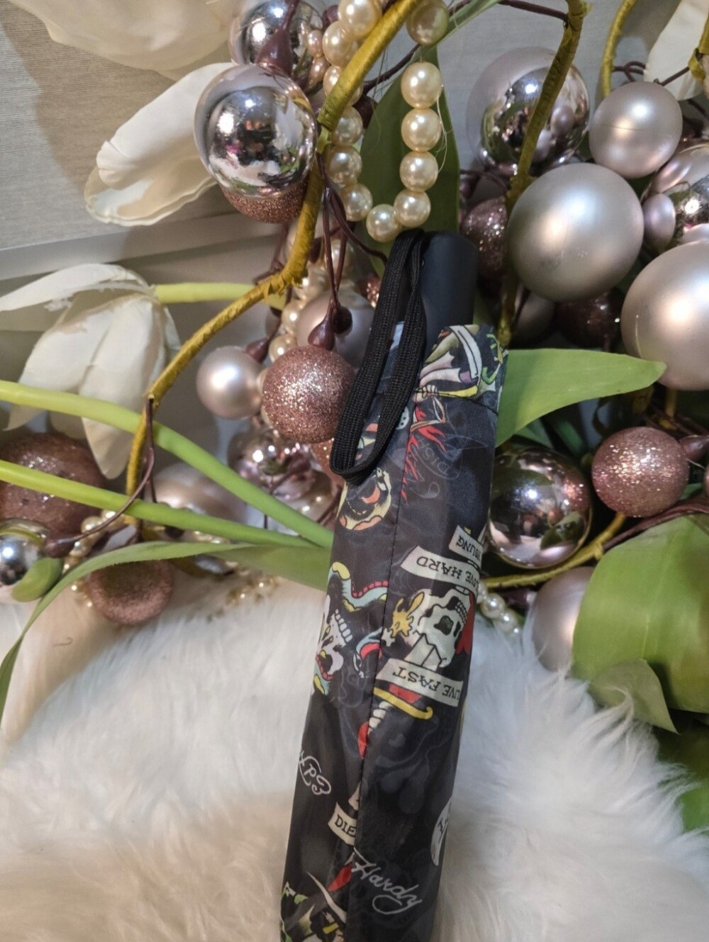 Ed Hardy black umbrella new